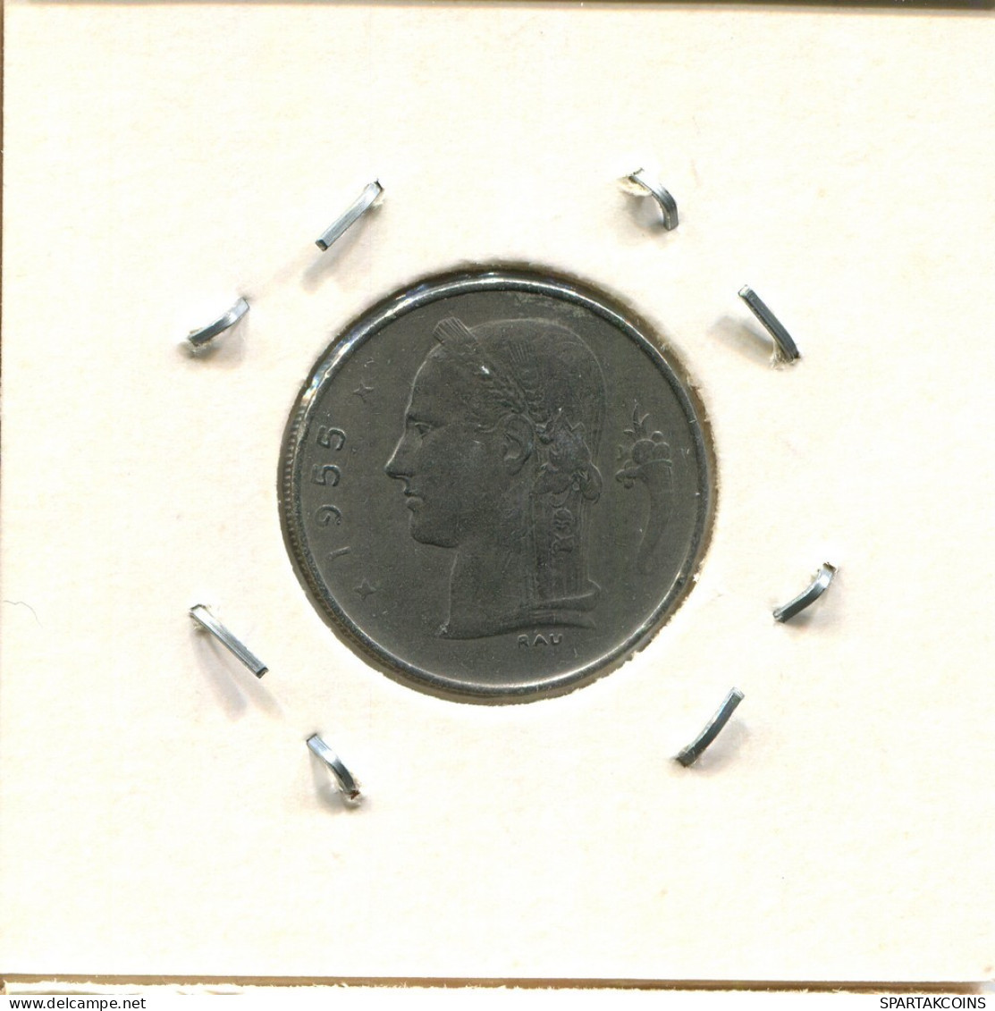 1 FRANC 1955 Französisch Text BELGIEN BELGIUM Münze #BA493.D.A - 1 Franc