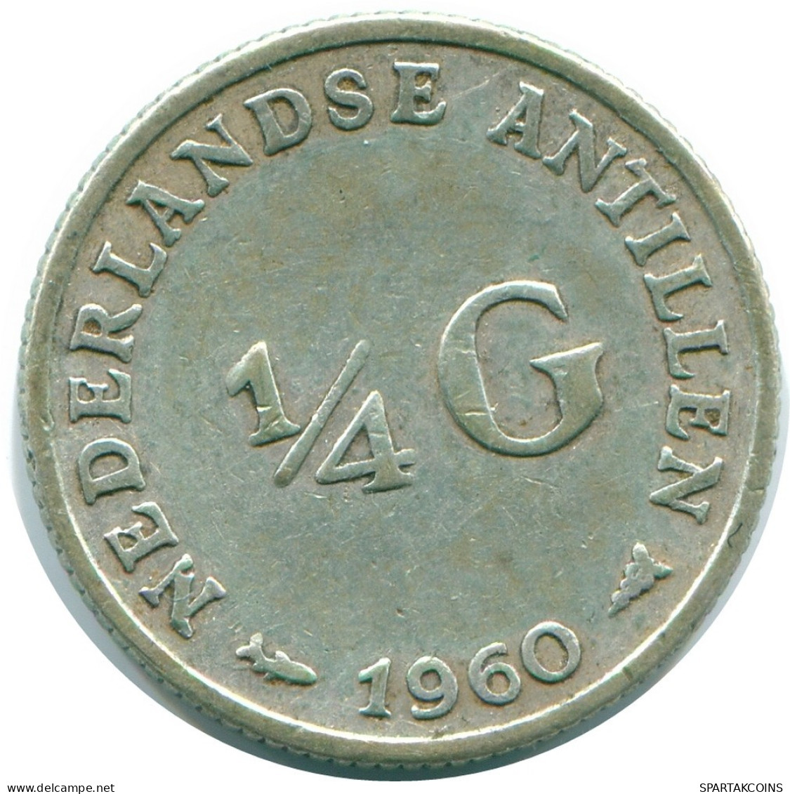 1/4 GULDEN 1960 ANTILLES NÉERLANDAISES ARGENT Colonial Pièce #NL11044.4.F.A - Antillas Neerlandesas