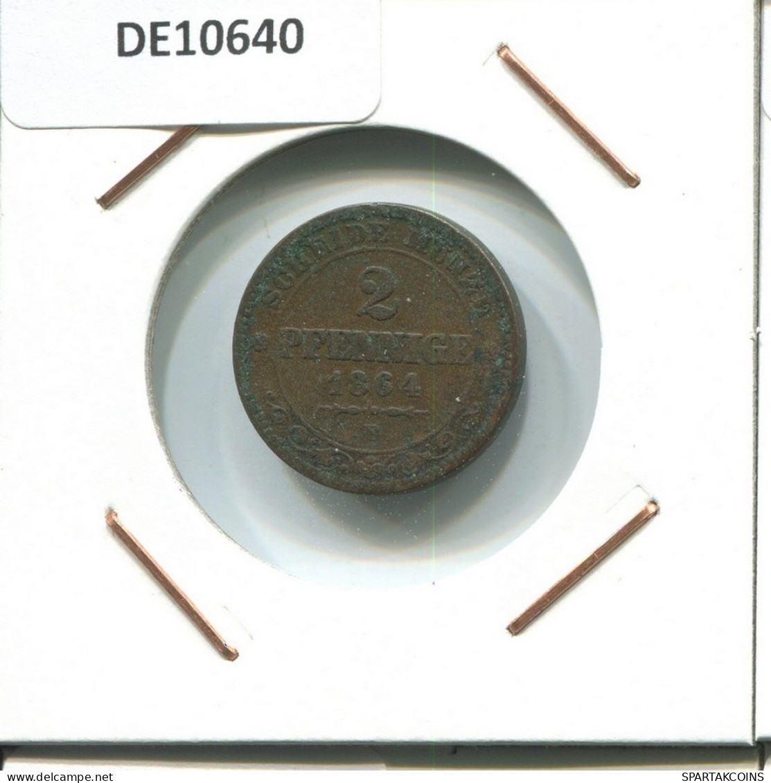 SAXONY 2 PFENNIG 1864 B Hannover Mint German States #DE10640.16.U.A - Altri & Non Classificati