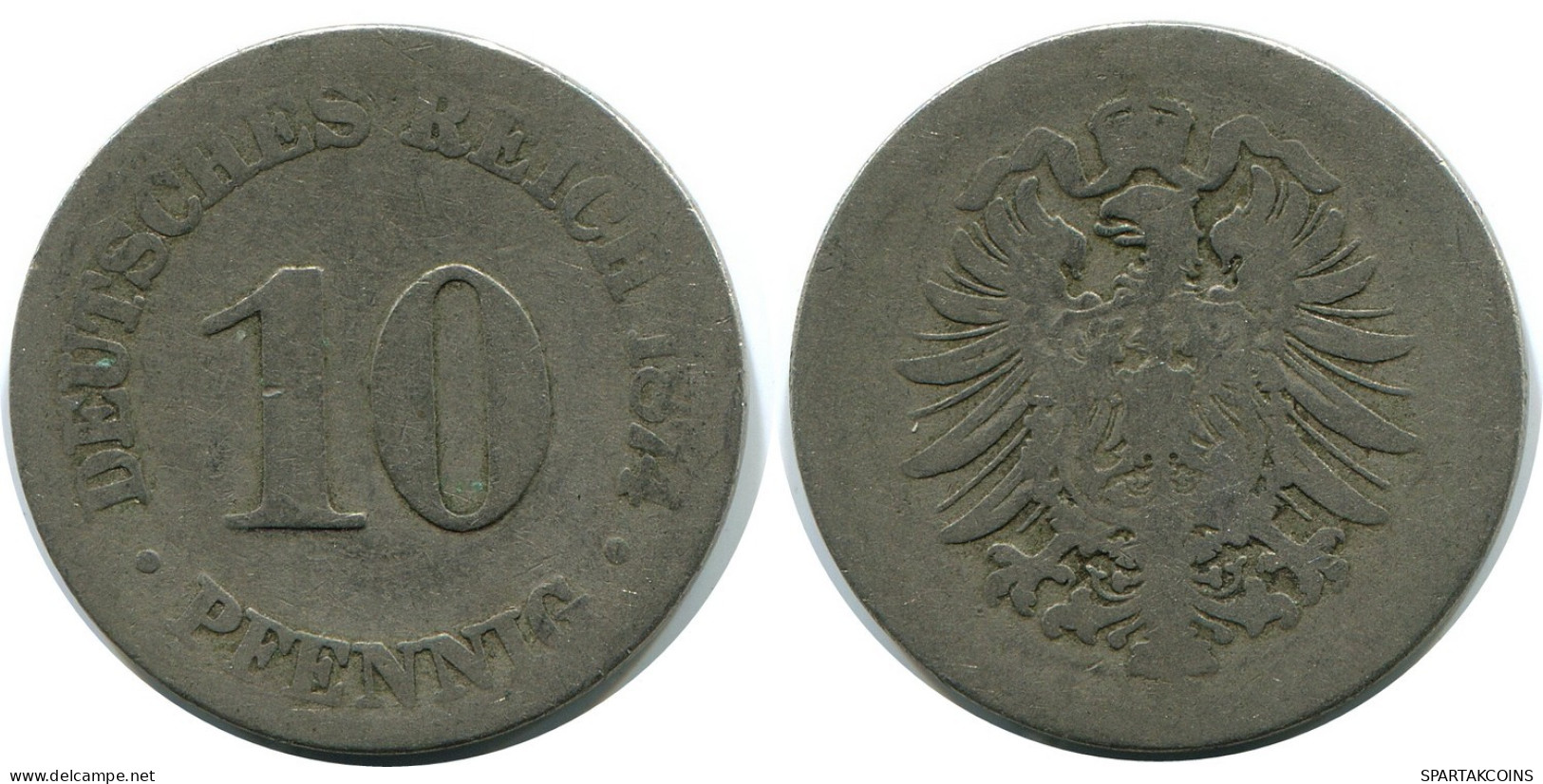 10 PFENNIG 1874 ALEMANIA Moneda GERMANY #DB281.E.A - 10 Pfennig