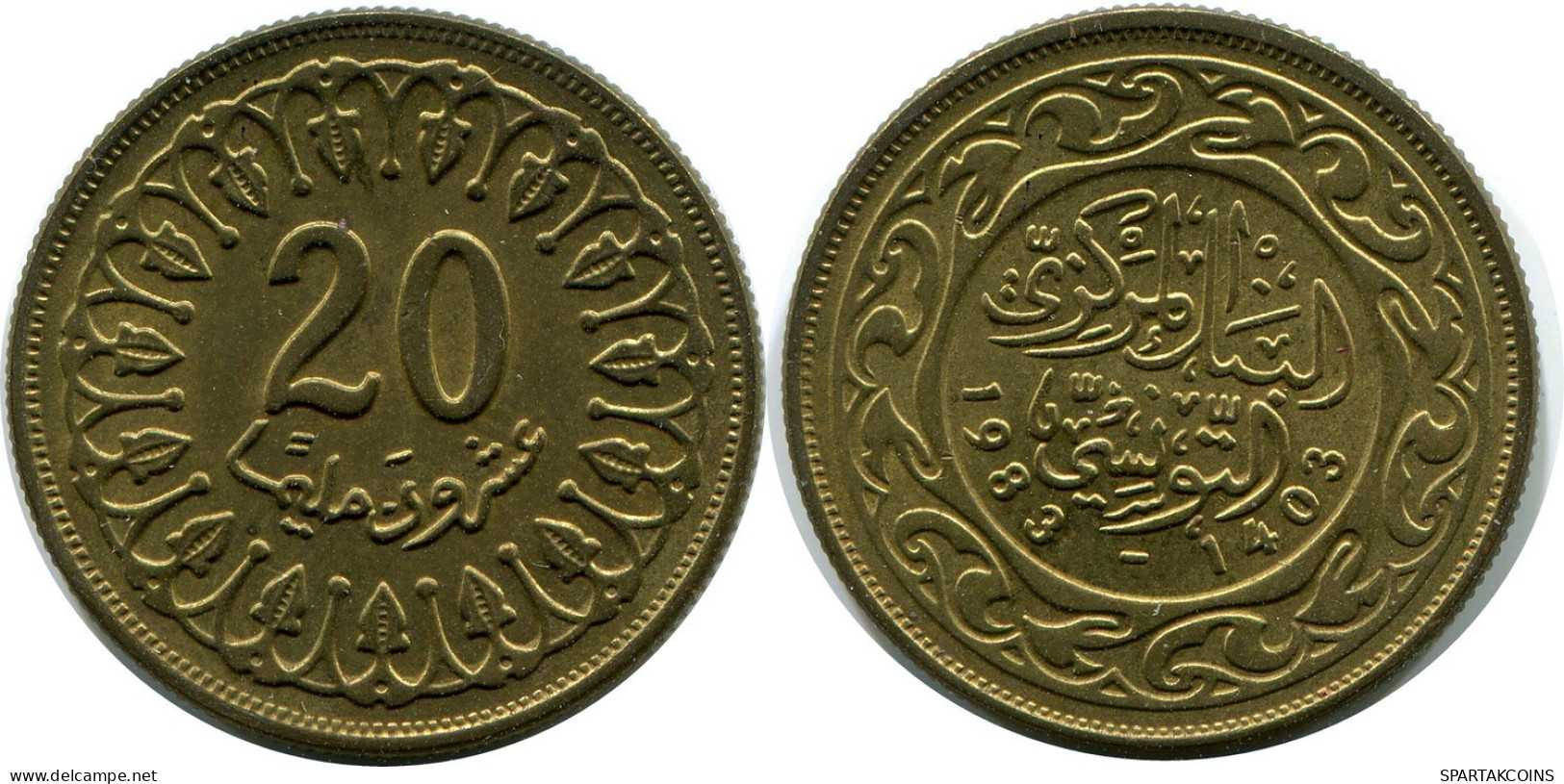 20 MILLIMES 1983 TUNISIA Islamic Coin #AP468.U.A - Tunisia