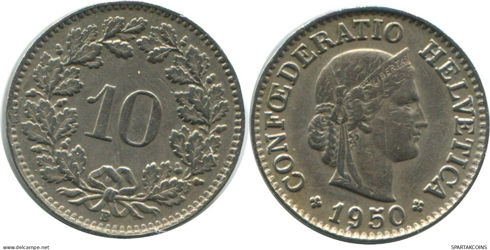 10 RAPPEN 1950 B SWITZERLAND Coin HELVETIA #AD980.2.U.A - Autres & Non Classés