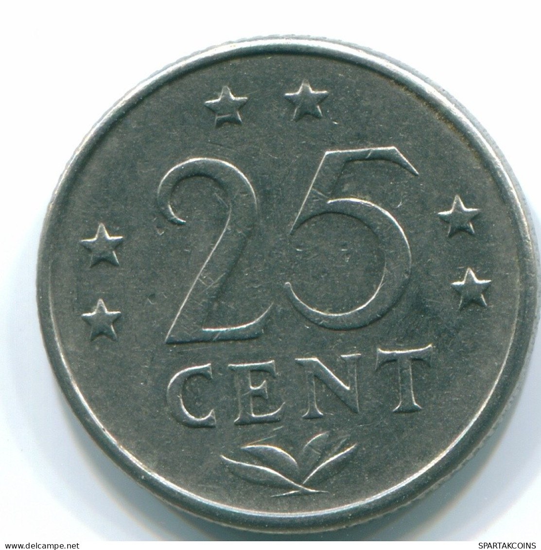 25 CENTS 1970 NIEDERLÄNDISCHE ANTILLEN Nickel Koloniale Münze #S11427.D.A - Nederlandse Antillen