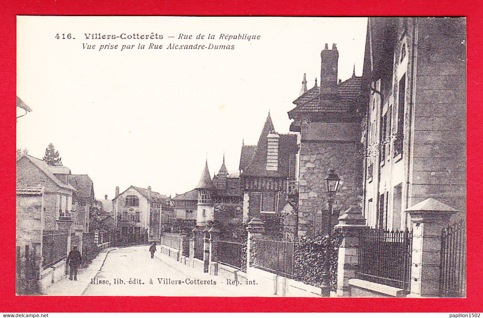 F-02-Villers Cotterets-03P88  Rue De La République, Vue Prise Par La Rue Alexandre Dumas, Cpa BE - Villers Cotterets