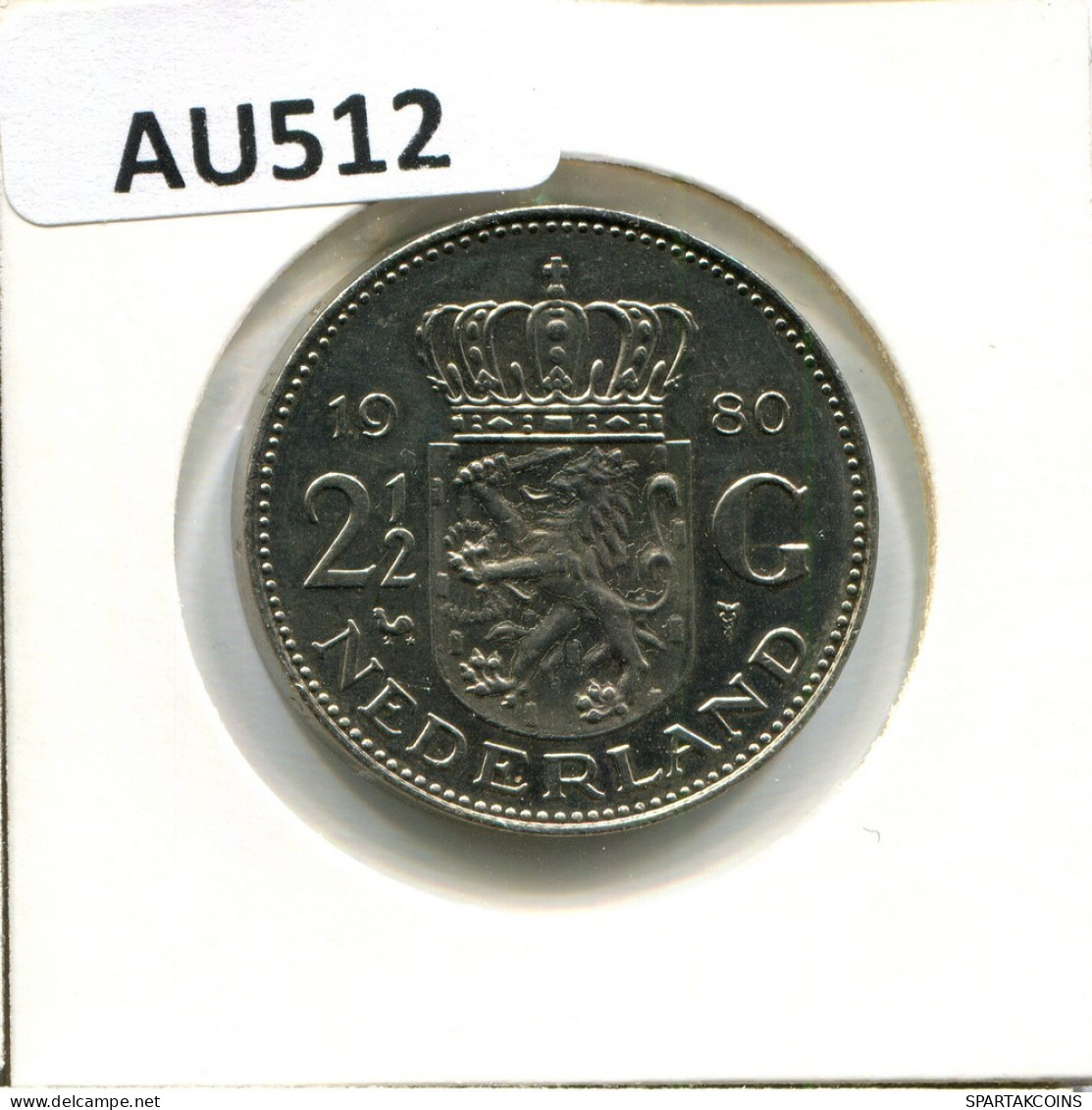 2 1/2 GULDEN 1980 NETHERLANDS Coin #AU512.U.A - 1948-1980 : Juliana