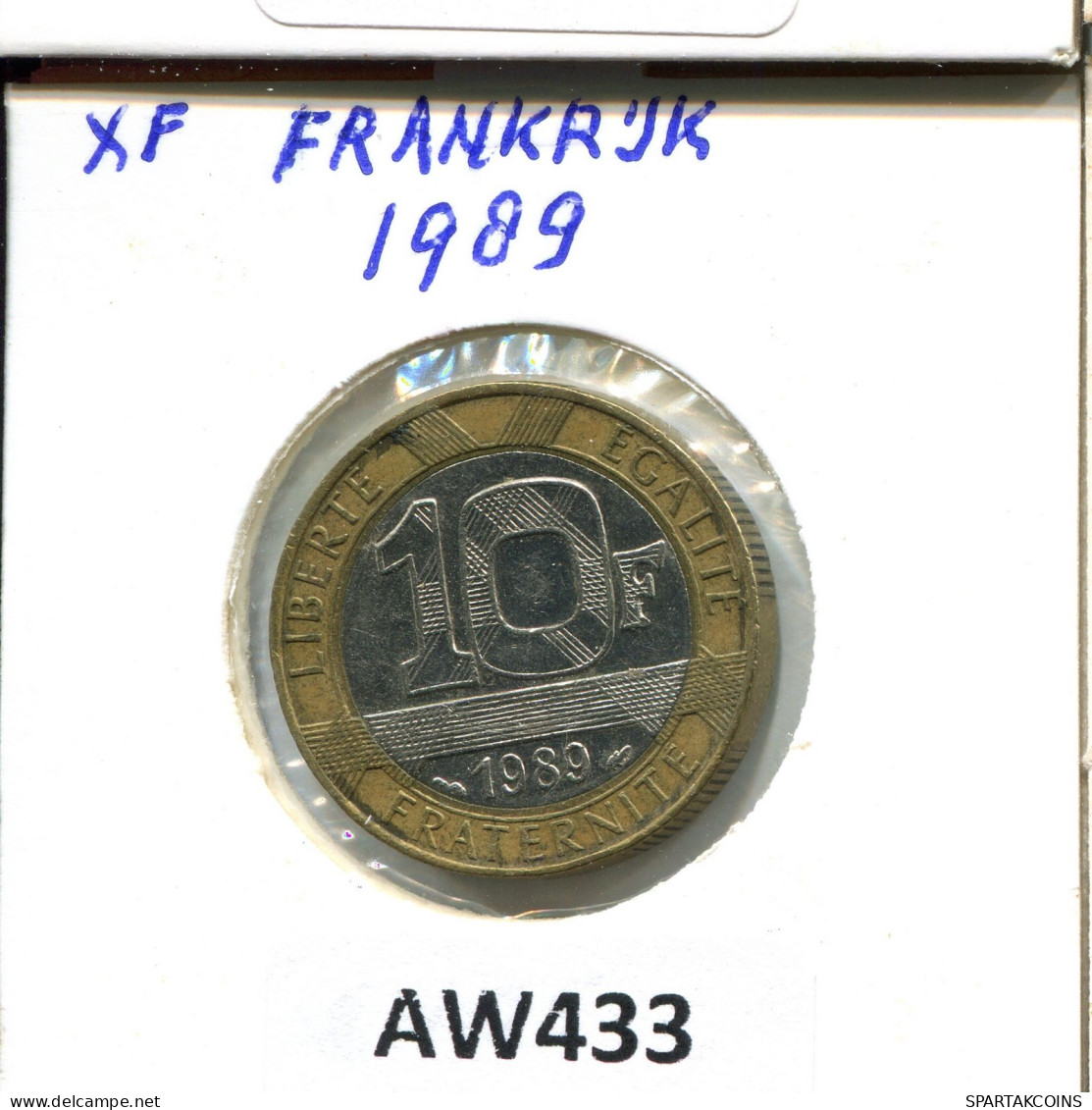 10 FRANCS 1989 FRANCE Coin BIMETALLIC #AW433.U.A - 10 Francs