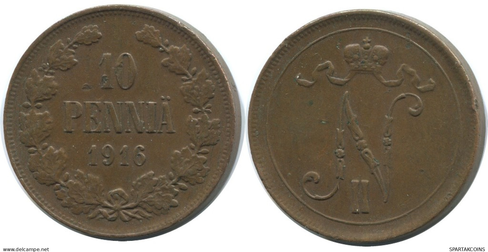 10 PENNIA 1916 FINLAND Coin RUSSIA EMPIRE #AB128.5.U.A - Finlande