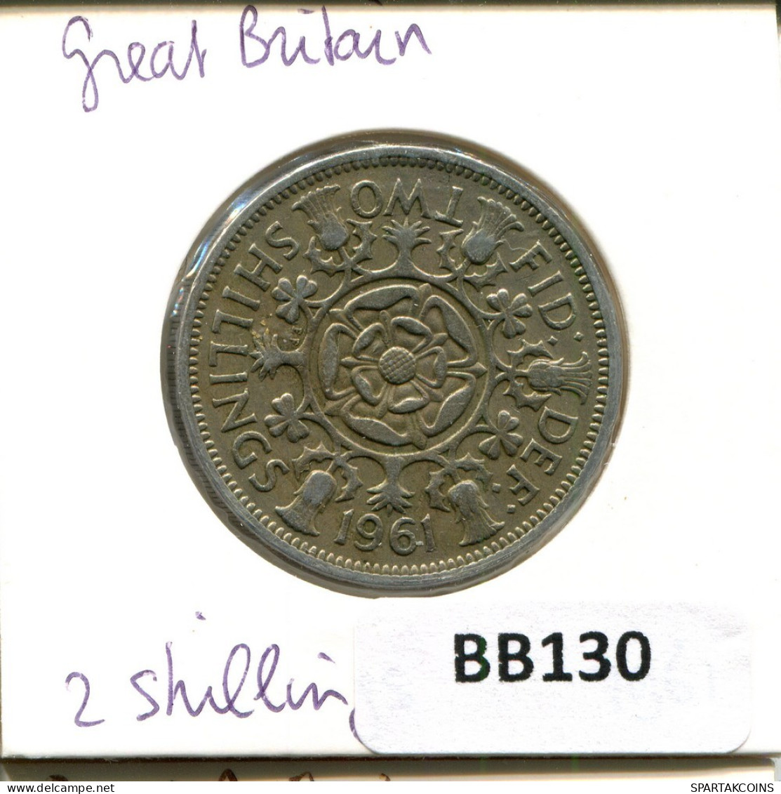 2 SHILLINGS 1961 UK GROßBRITANNIEN GREAT BRITAIN Münze #BB130.D.A - J. 1 Florin / 2 Schillings