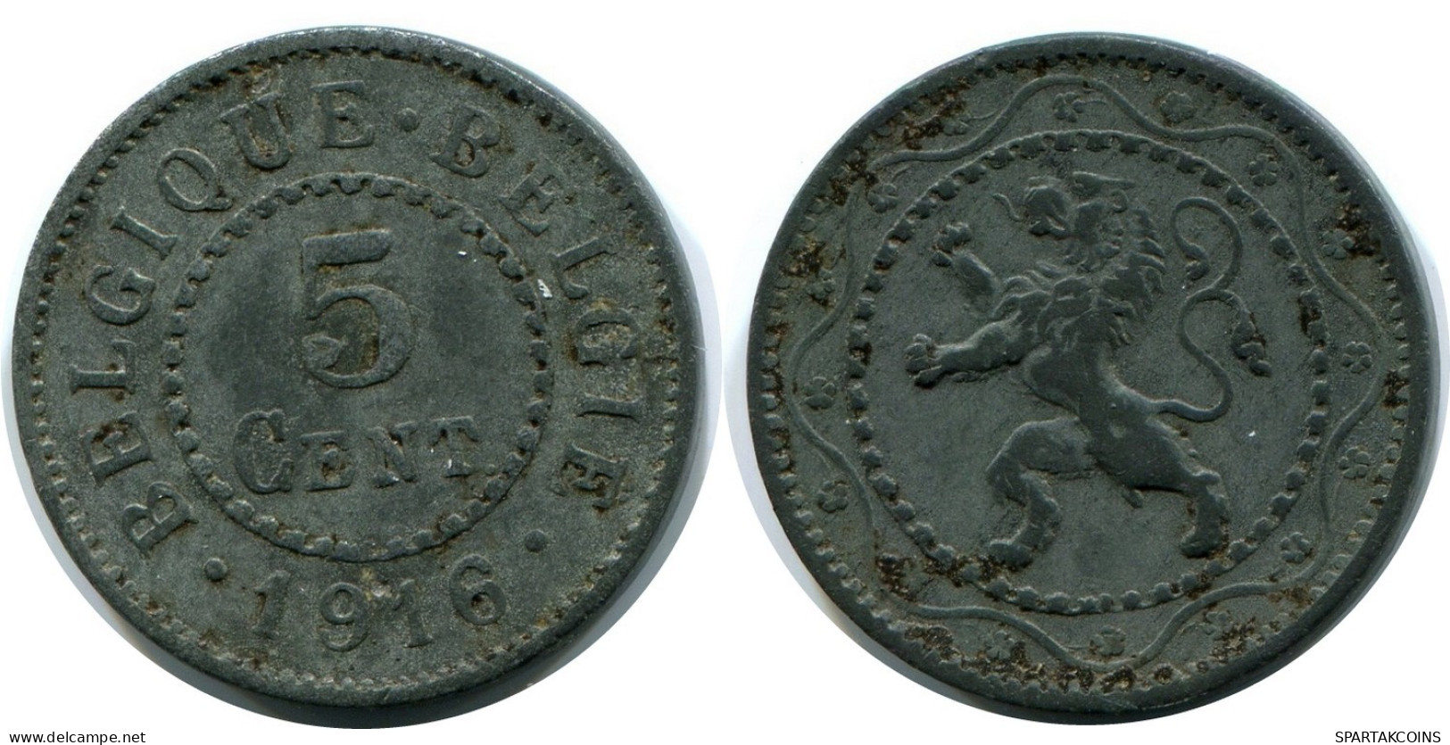 5 CENTIMES 1916 BELGIQUE-BELGIE BELGIUM Coin #AX363.U.A - 5 Cent