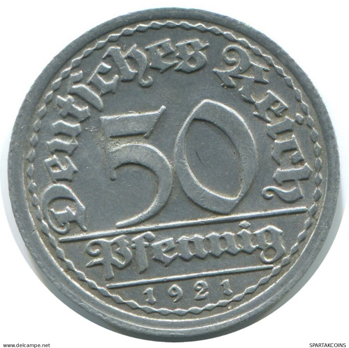 50 PFENNIG 1921 G GERMANY Coin #AE428.U.A - 50 Renten- & 50 Reichspfennig