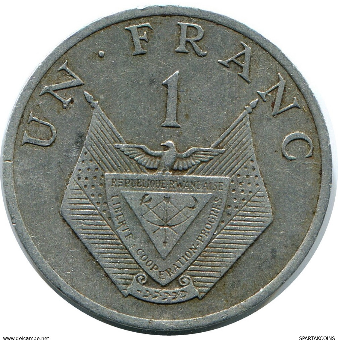 1 FRANC 1977 RWANDA (RUANDA) Coin #AP924.U.A - Rwanda