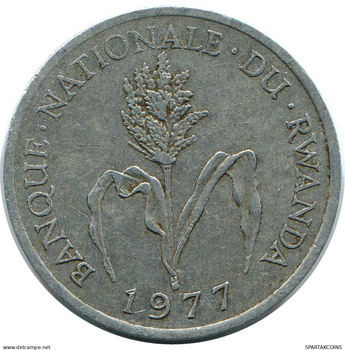 1 FRANC 1977 RWANDA (RUANDA) Coin #AP924.U.A - Rwanda