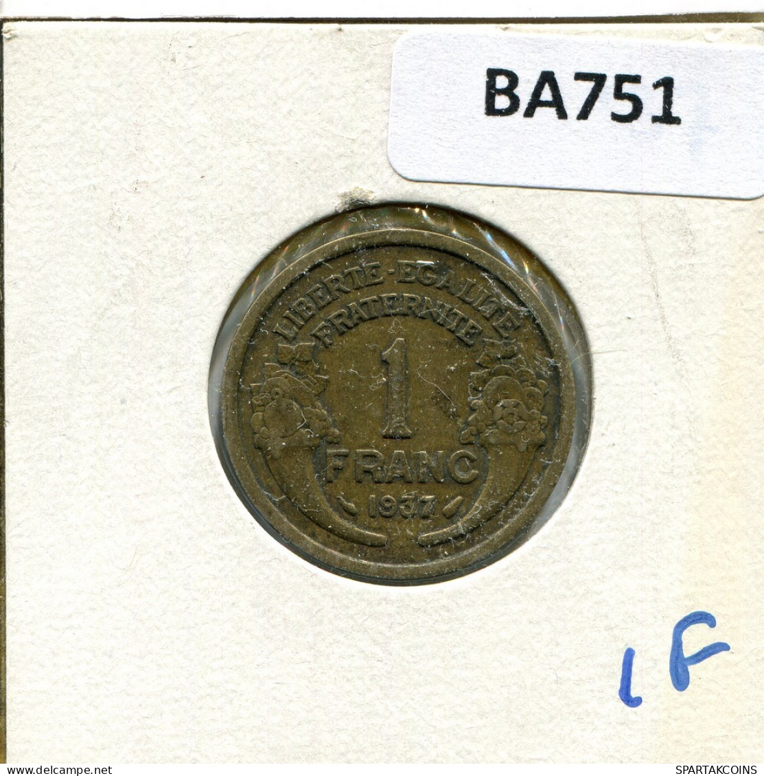 1 FRANC 1937 FRANCE Coin French Coin #BA751.U.A - 1 Franc