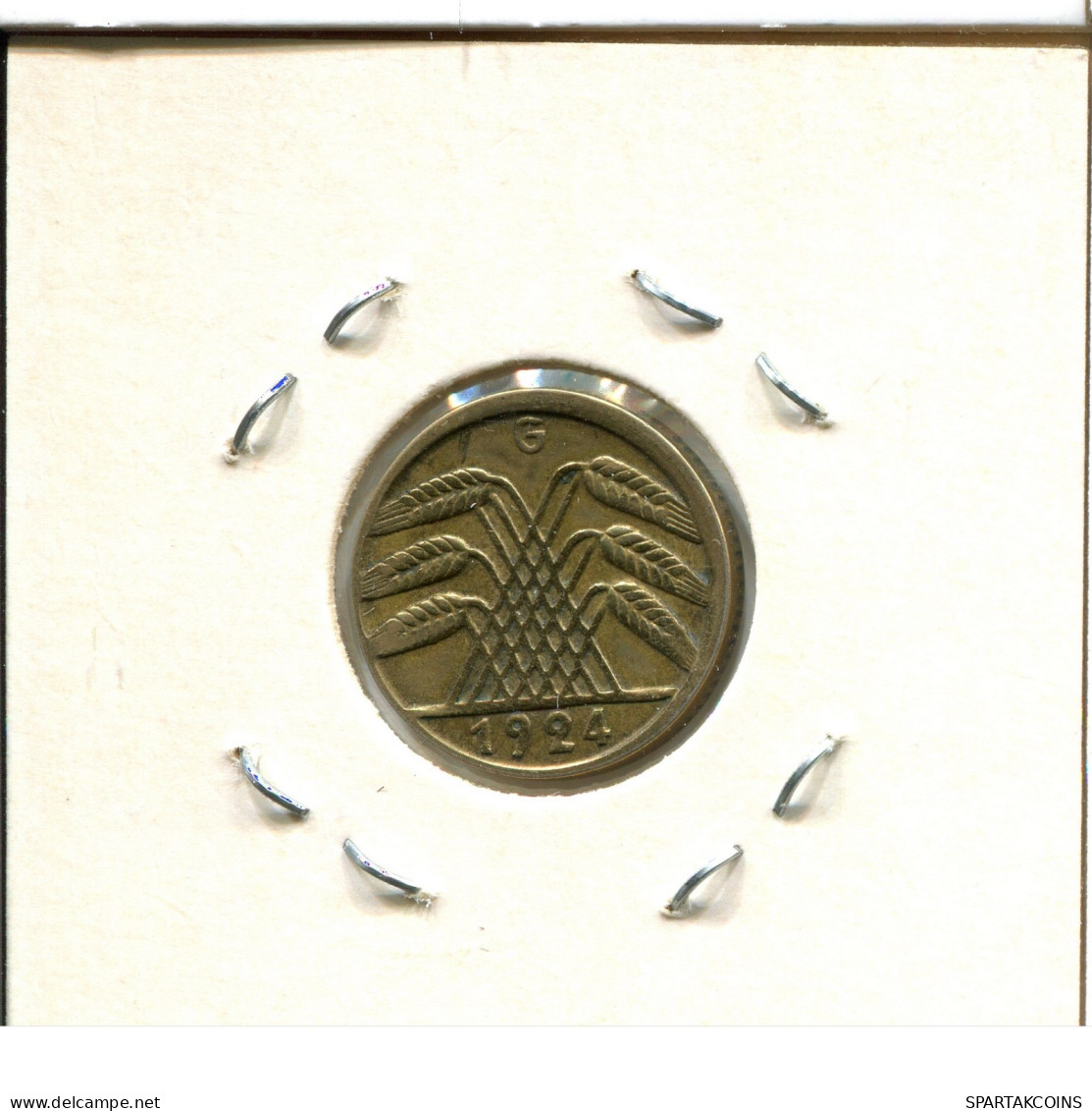 5 REICHSPFENNIG 1924 G GERMANY Coin #DA481.2.U.A - 5 Rentenpfennig & 5 Reichspfennig