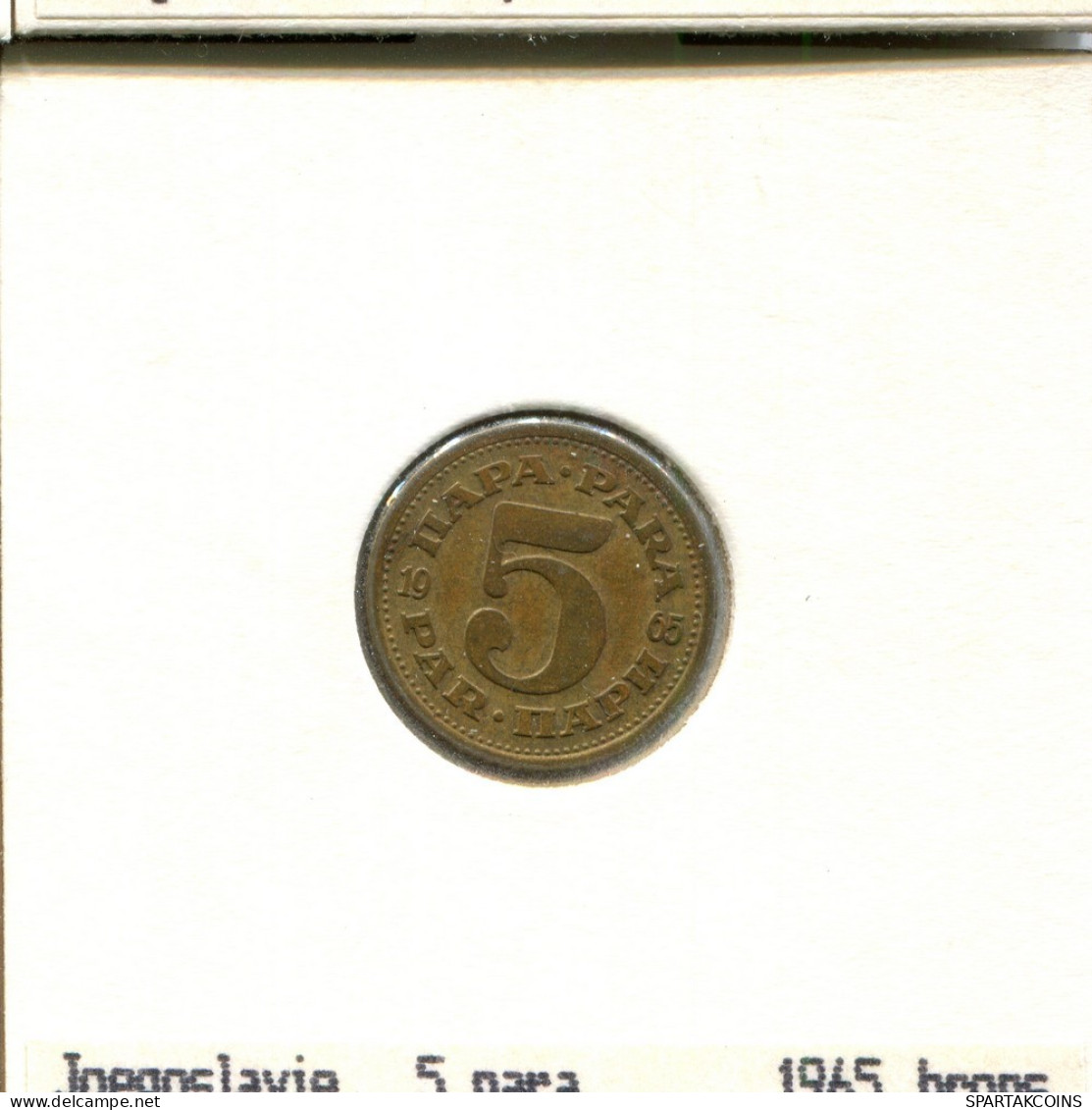 5 PARA 1965 YUGOSLAVIA Moneda #AS604.E.A - Jugoslawien