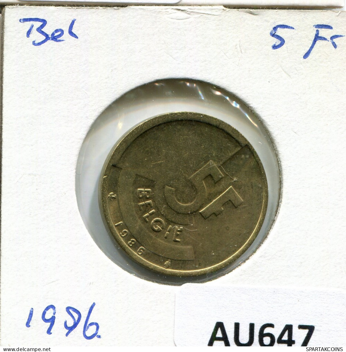 5 FRANCS 1996 DUTCH Text BELGIEN BELGIUM Münze #AU647.D.A - 5 Francs