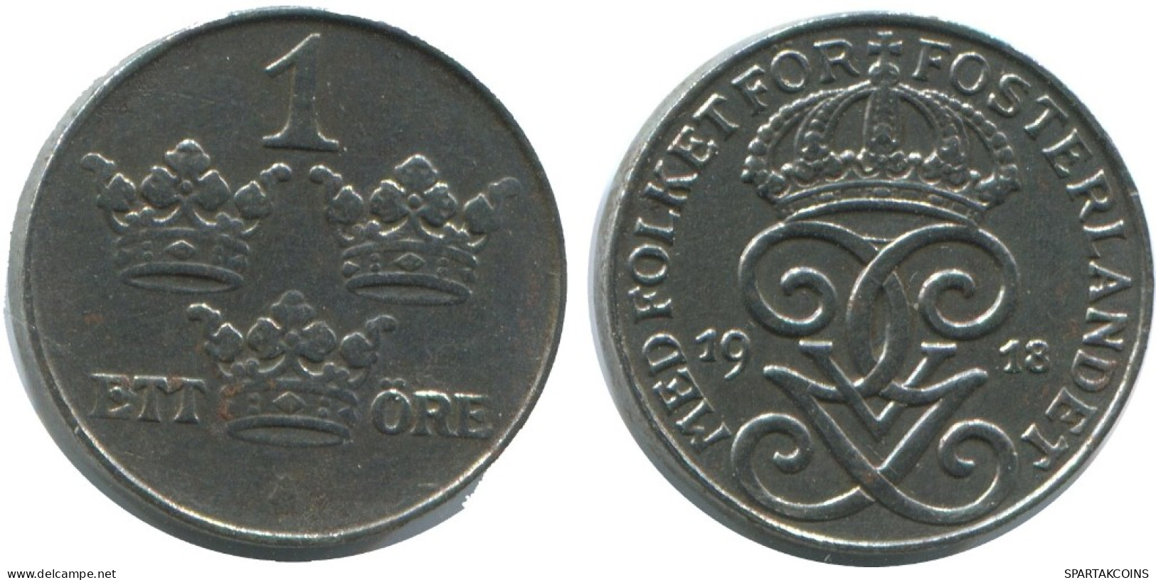 1 ORE 1918 SUECIA SWEDEN Moneda #AC539.2.E.A - Suède