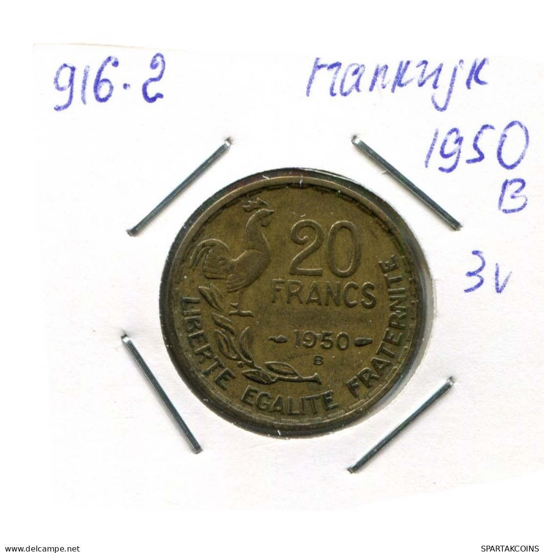20 FRANCS 1950 B FRANCE Pièce Française #AN461.F.A - 20 Francs