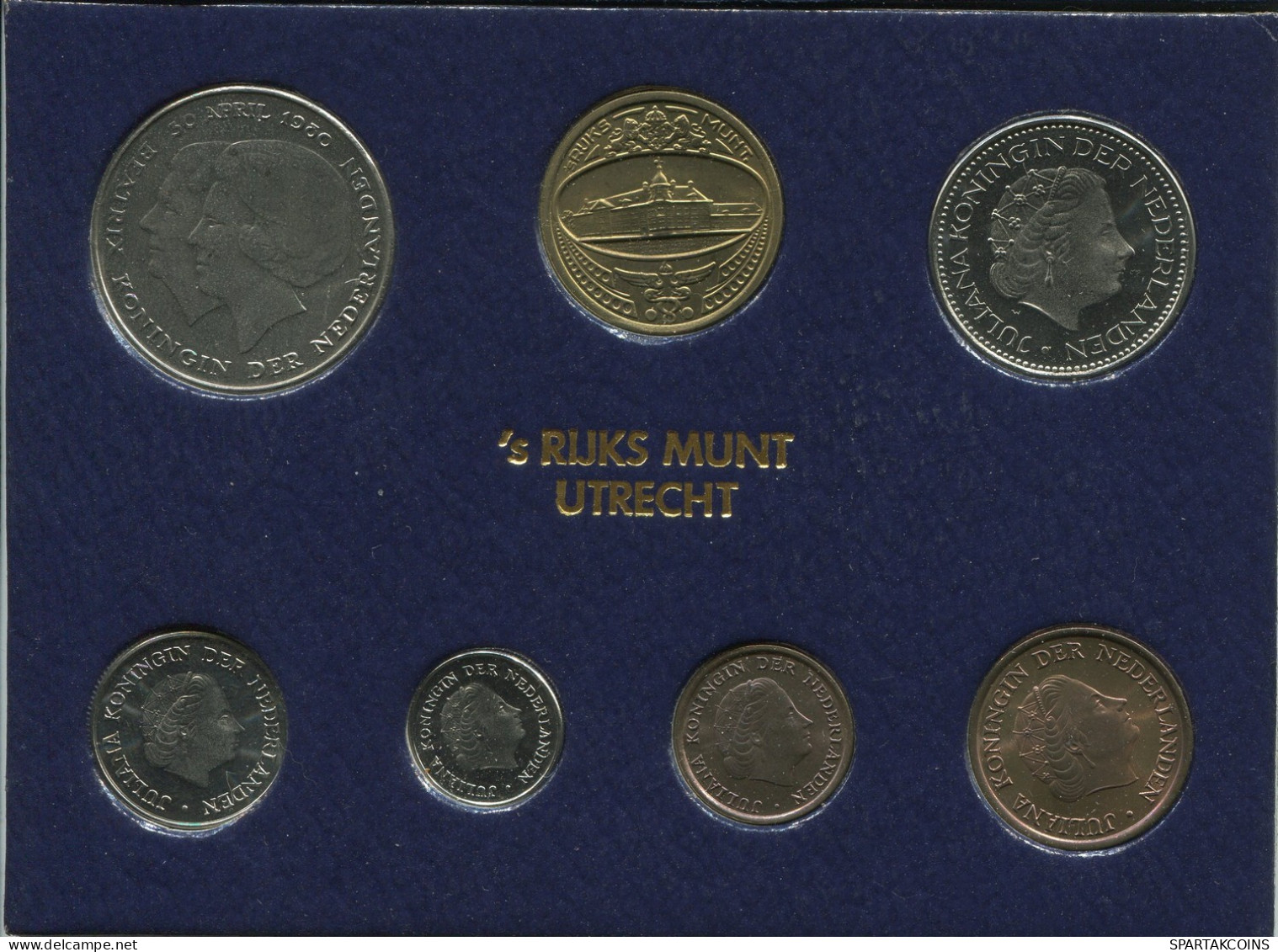 NETHERLANDS 1980 Coin SET 6 Coin + MEDAL UNC #SET1256.13.U.A - Nieuwe Sets & Testkits