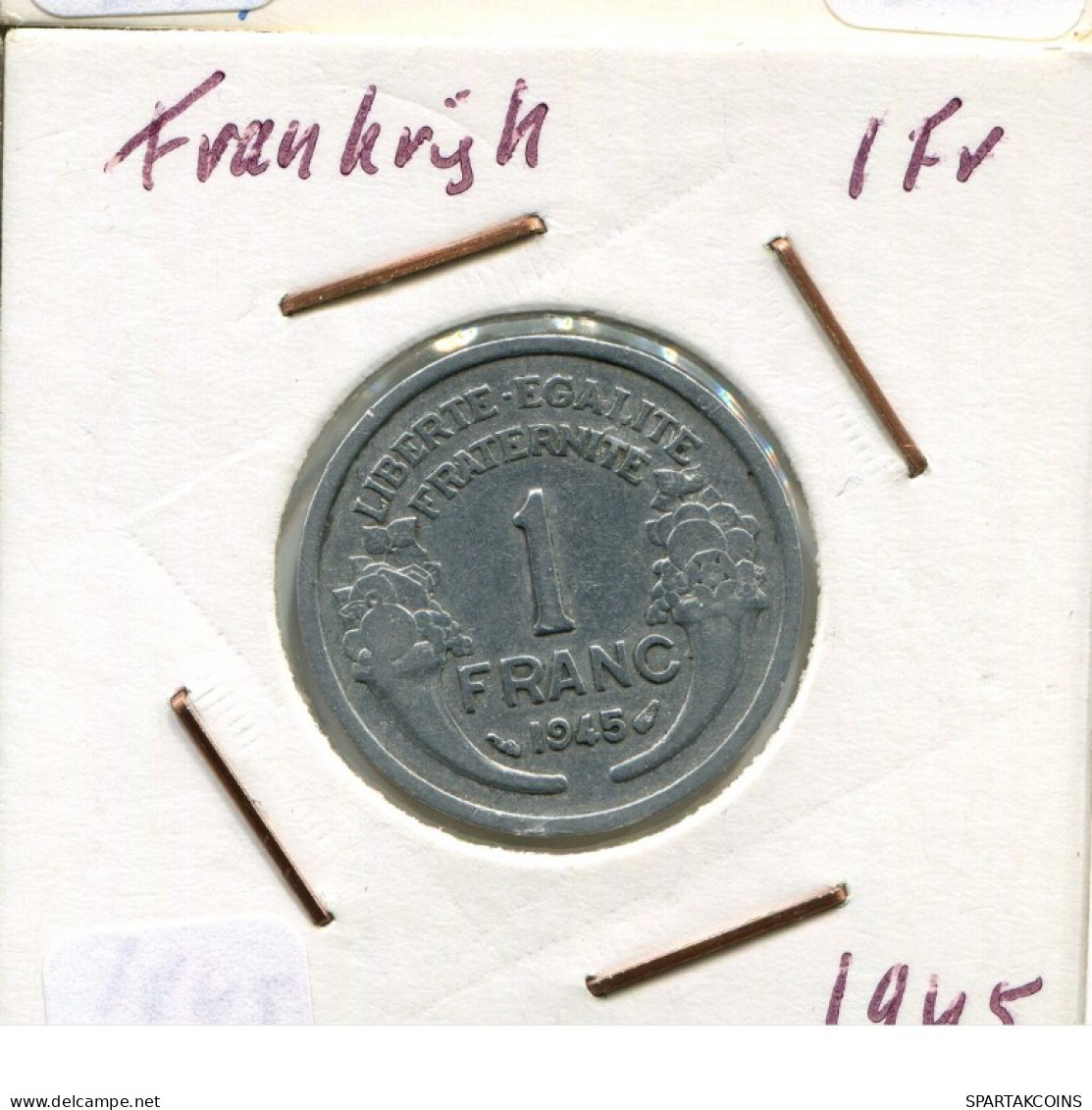 1 FRANC 1945 FRANKREICH FRANCE Französisch Münze #AM543.D.A - 1 Franc