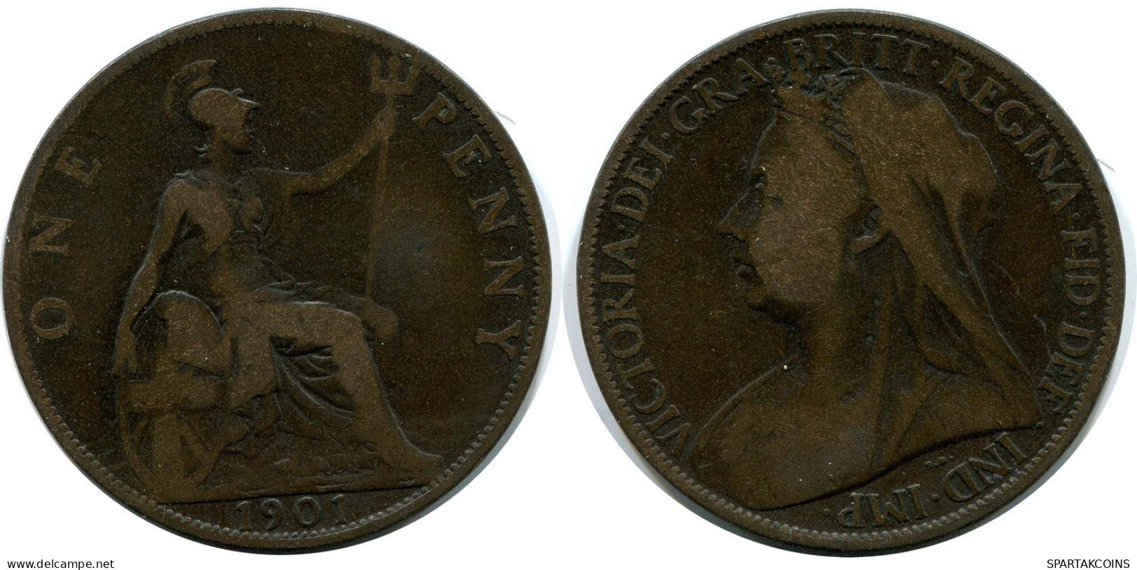 PENNY 1901 UK GRANDE-BRETAGNE GREAT BRITAIN Pièce #AZ793.F.A - D. 1 Penny