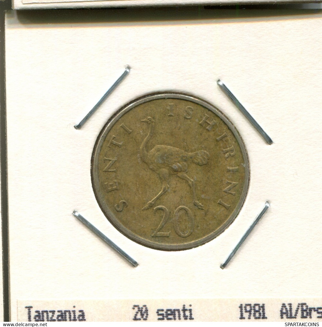 20 CENTI 1981 TANSANIA TANZANIA Münze #AS360.D.A - Tanzania