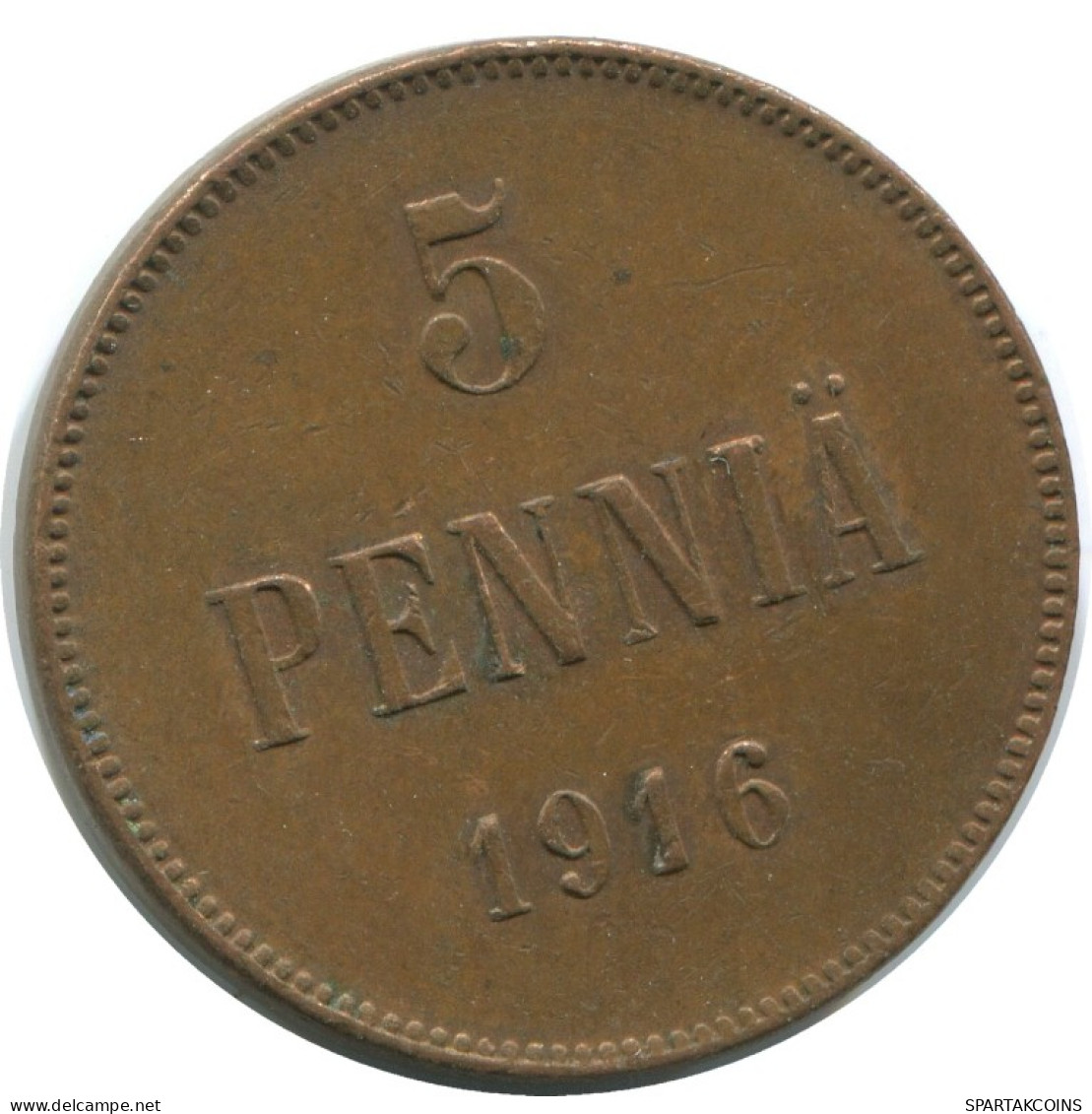 5 PENNIA 1916 FINLANDIA FINLAND Moneda RUSIA RUSSIA EMPIRE #AB241.5.E.A - Finnland