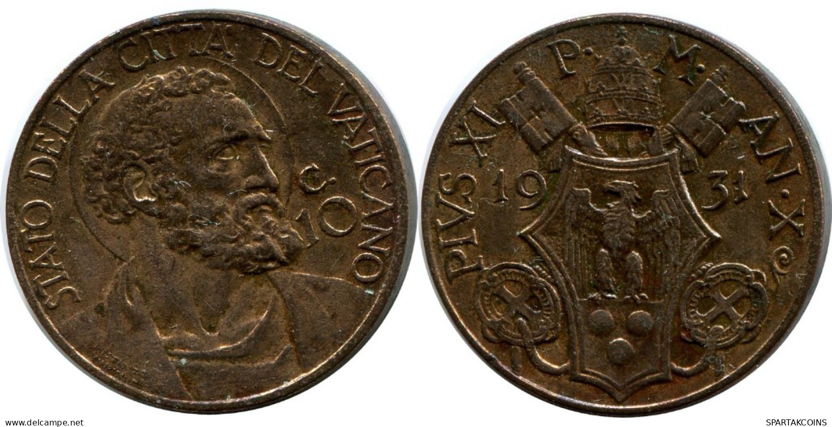 10 CENTESIMI 1931 VATICAN Pièce Pius XI (1922-1939) #AH350.16.F.A - Vaticano (Ciudad Del)
