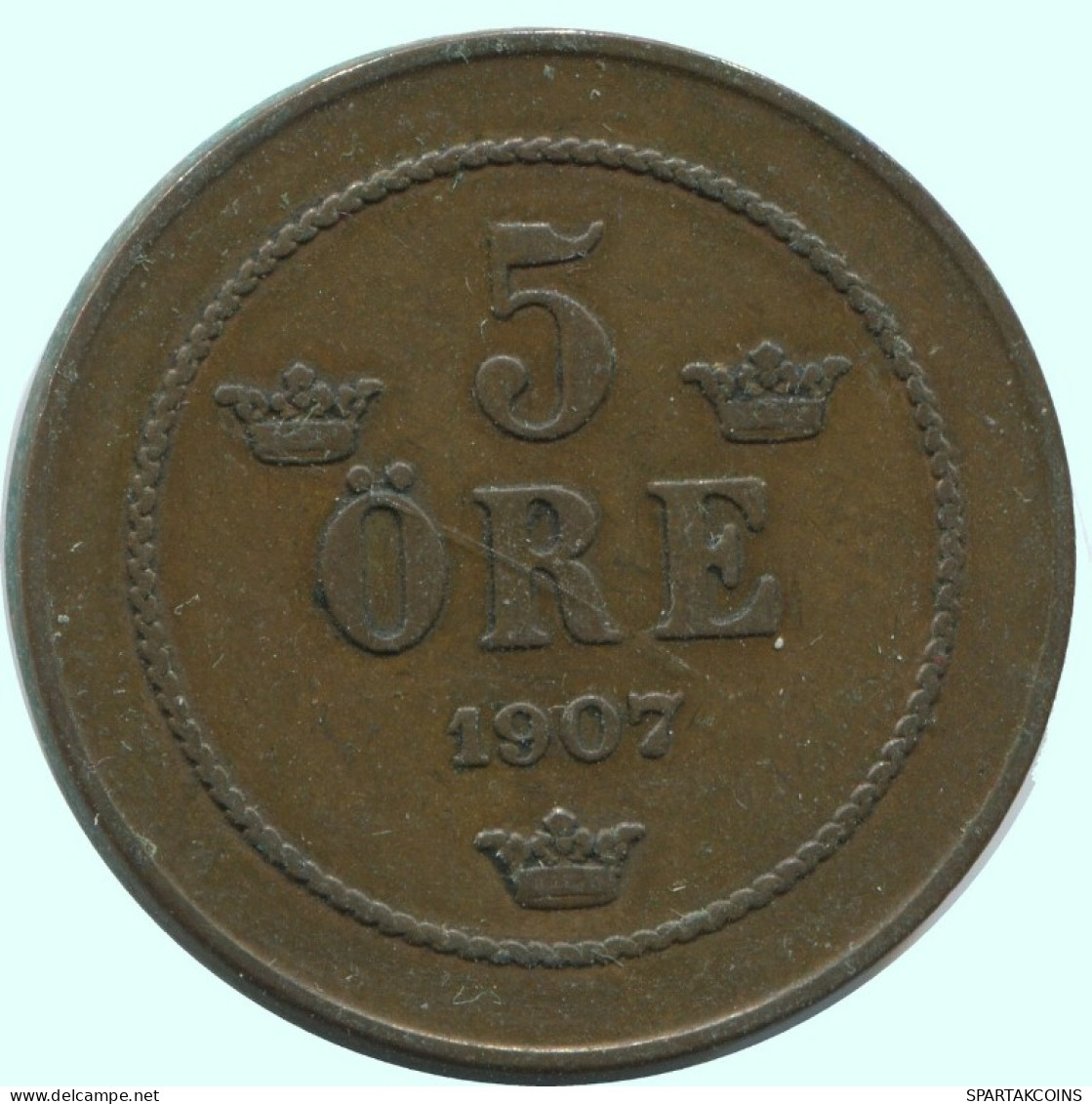 5 ORE 1907 SUECIA SWEDEN Moneda #AC686.2.E.A - Sweden