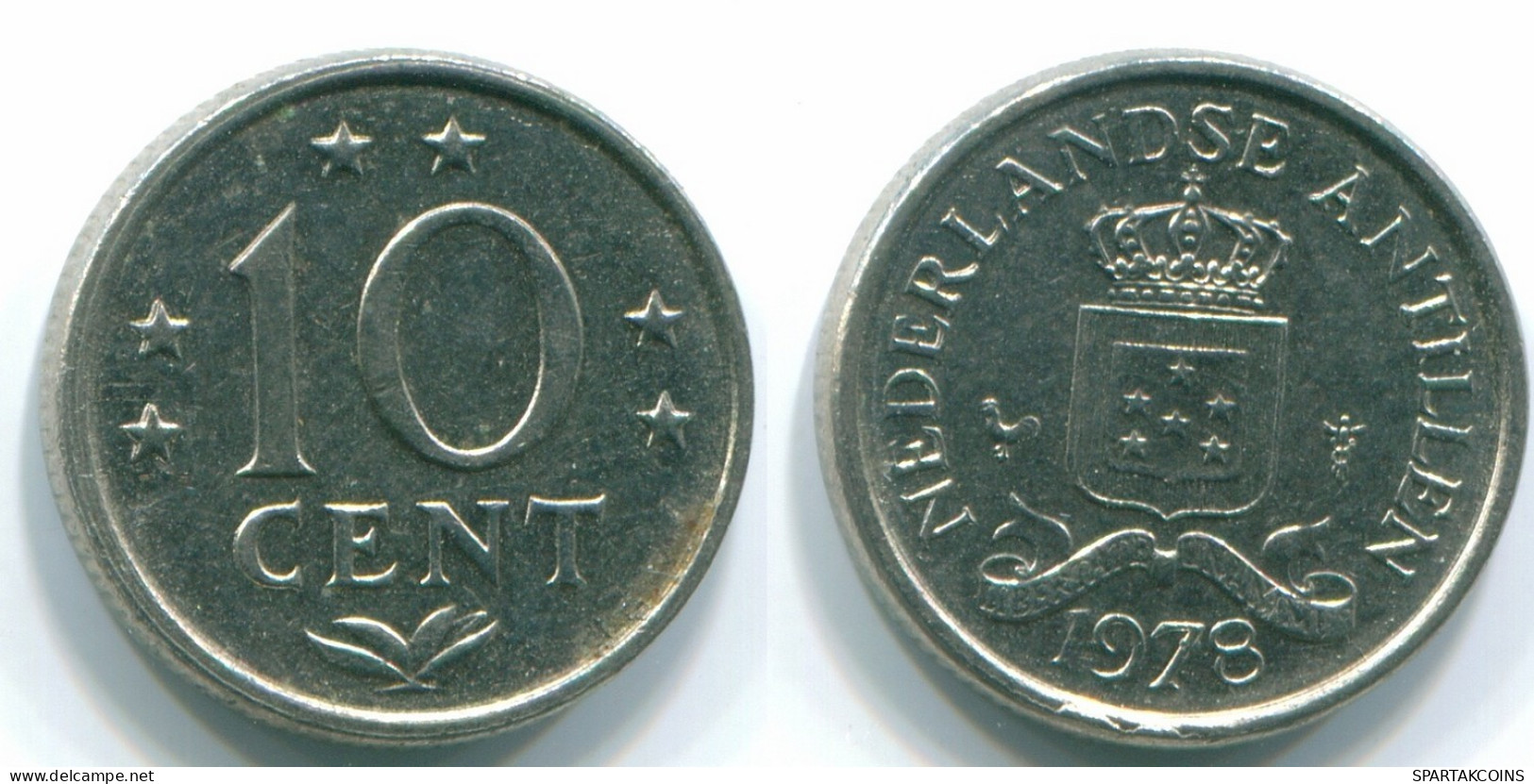 10 CENTS 1978 ANTILLAS NEERLANDESAS Nickel Colonial Moneda #S13546.E.A - Antilles Néerlandaises