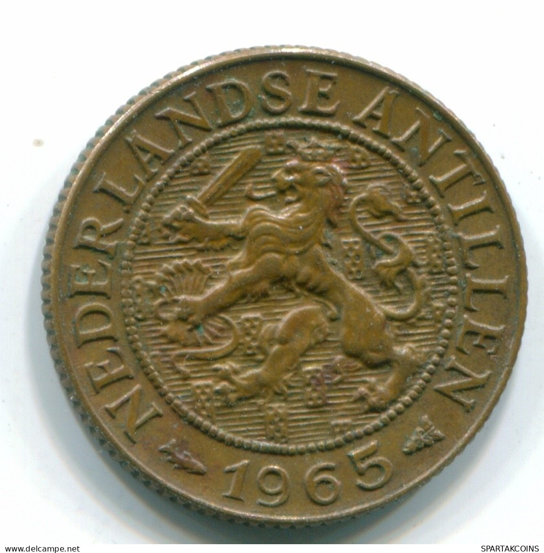 1 CENT 1965 NIEDERLÄNDISCHE ANTILLEN Bronze Fish Koloniale Münze #S11122.D.A - Antilles Néerlandaises