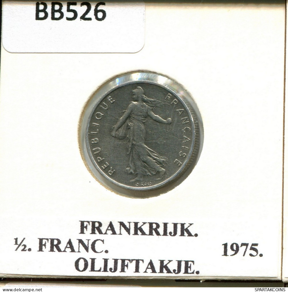 1/2 FRANC 1975 FRANCIA FRANCE Moneda #BB526.E.A - 1/2 Franc