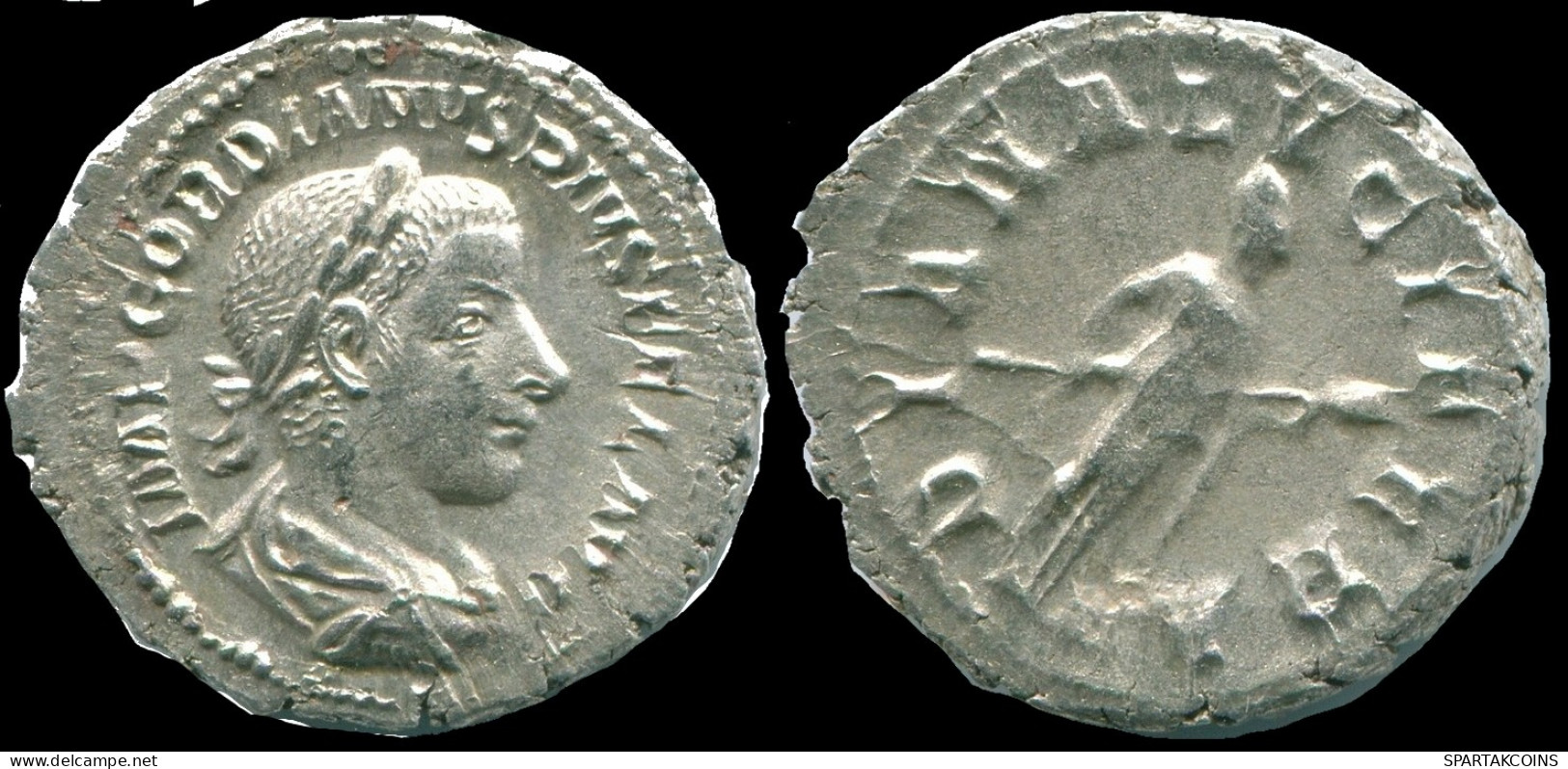 GORDIAN III AR DENARIUS ROME (7TH ISSUE. 1ST OFFICINA) DIANA #ANC13046.84.D.A - La Crisis Militar (235 / 284)