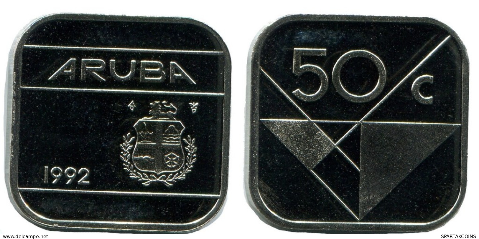 50 CENTS 1992 ARUBA Münze (From BU Mint Set) #AH058.D.A - Aruba