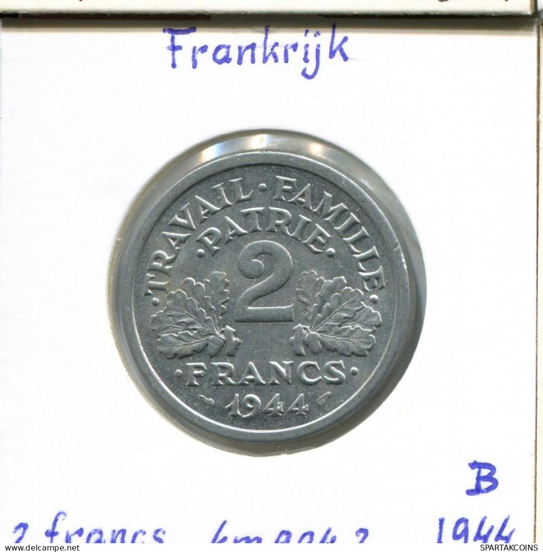 2 FRANCS 1944 FRANCE Pièce Provisional Government #AM339.F.A - 2 Francs