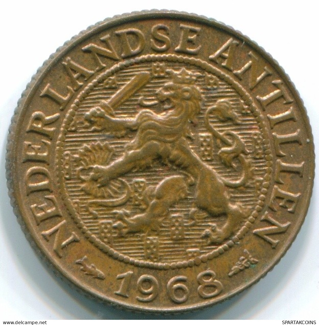 1 CENT 1968 NETHERLANDS ANTILLES Bronze Fish Colonial Coin #S10819.U.A - Antillas Neerlandesas