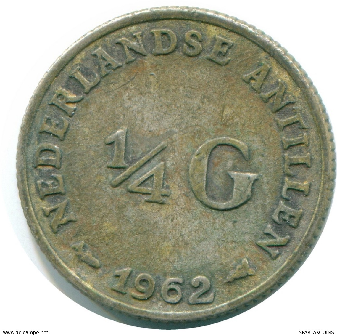 1/4 GULDEN 1962 NETHERLANDS ANTILLES SILVER Colonial Coin #NL11134.4.U.A - Antilles Néerlandaises