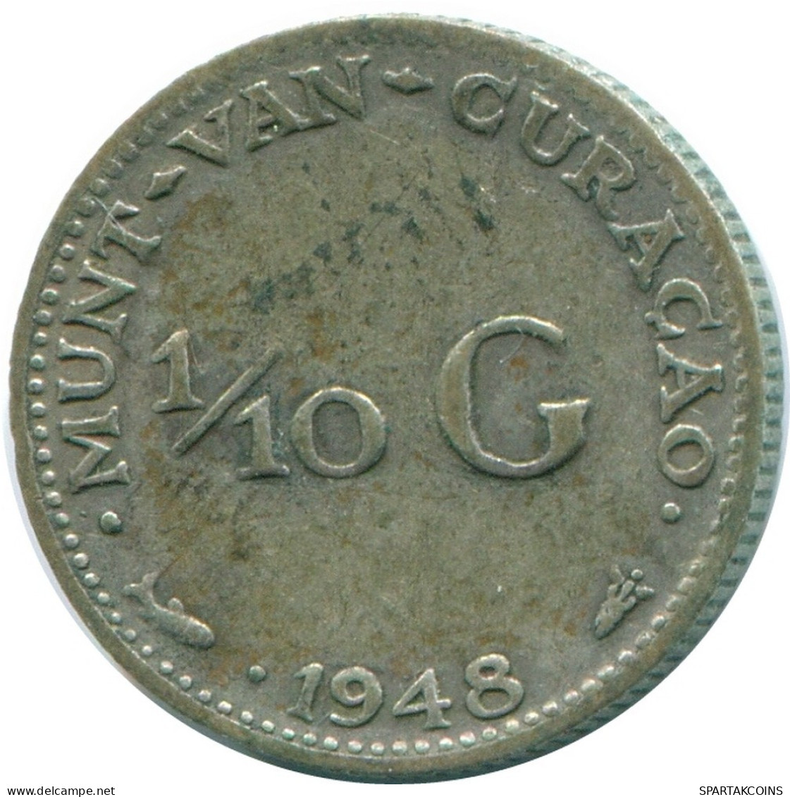 1/10 GULDEN 1948 CURACAO Netherlands SILVER Colonial Coin #NL11965.3.U.A - Curaçao