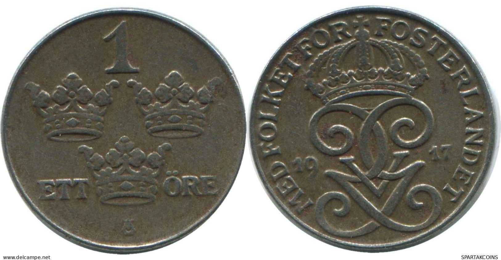 1 ORE 1917 SUÈDE SWEDEN Pièce #AD152.2.F.A - Schweden
