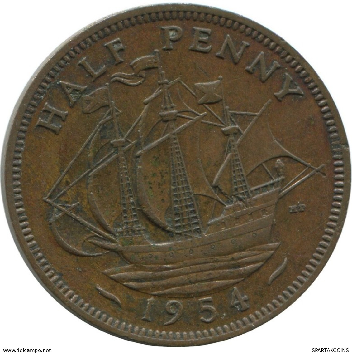 HALF PENNY 1954 UK GRANDE-BRETAGNE GREAT BRITAIN Pièce #AG829.1.F.A - C. 1/2 Penny
