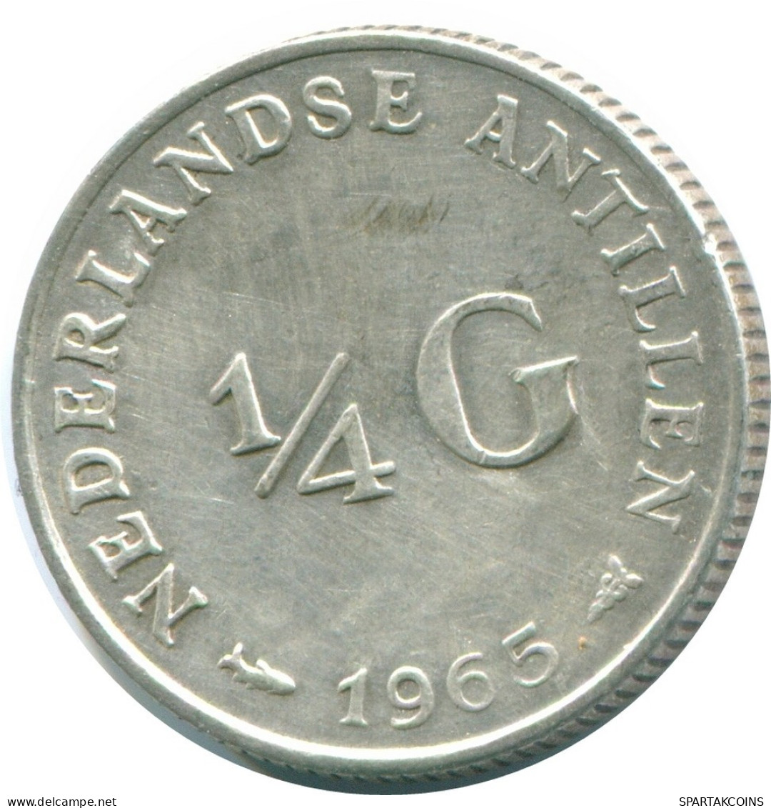 1/4 GULDEN 1965 ANTILLAS NEERLANDESAS PLATA Colonial Moneda #NL11276.4.E.A - Antillas Neerlandesas