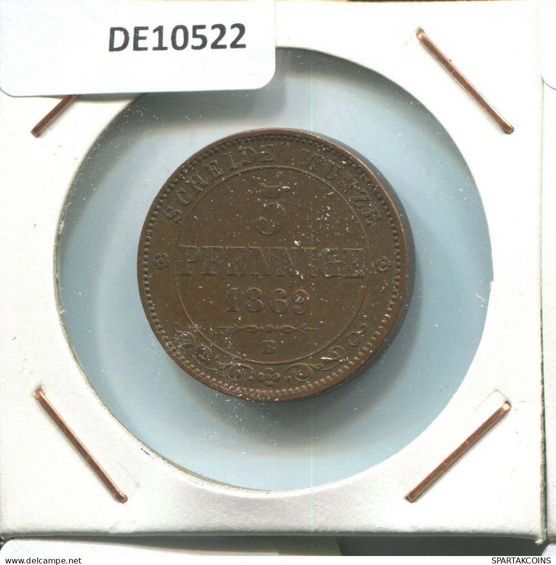 SAXONY 5 PFENNIG 1869 B Dresden Mint German States #DE10522.12.F.A - Altri & Non Classificati