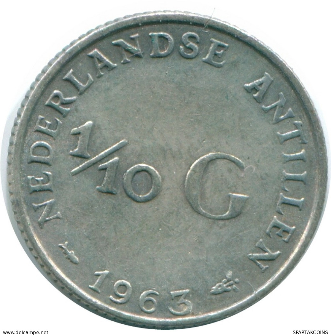 1/10 GULDEN 1963 NIEDERLÄNDISCHE ANTILLEN SILBER Koloniale Münze #NL12488.3.D.A - Antilles Néerlandaises