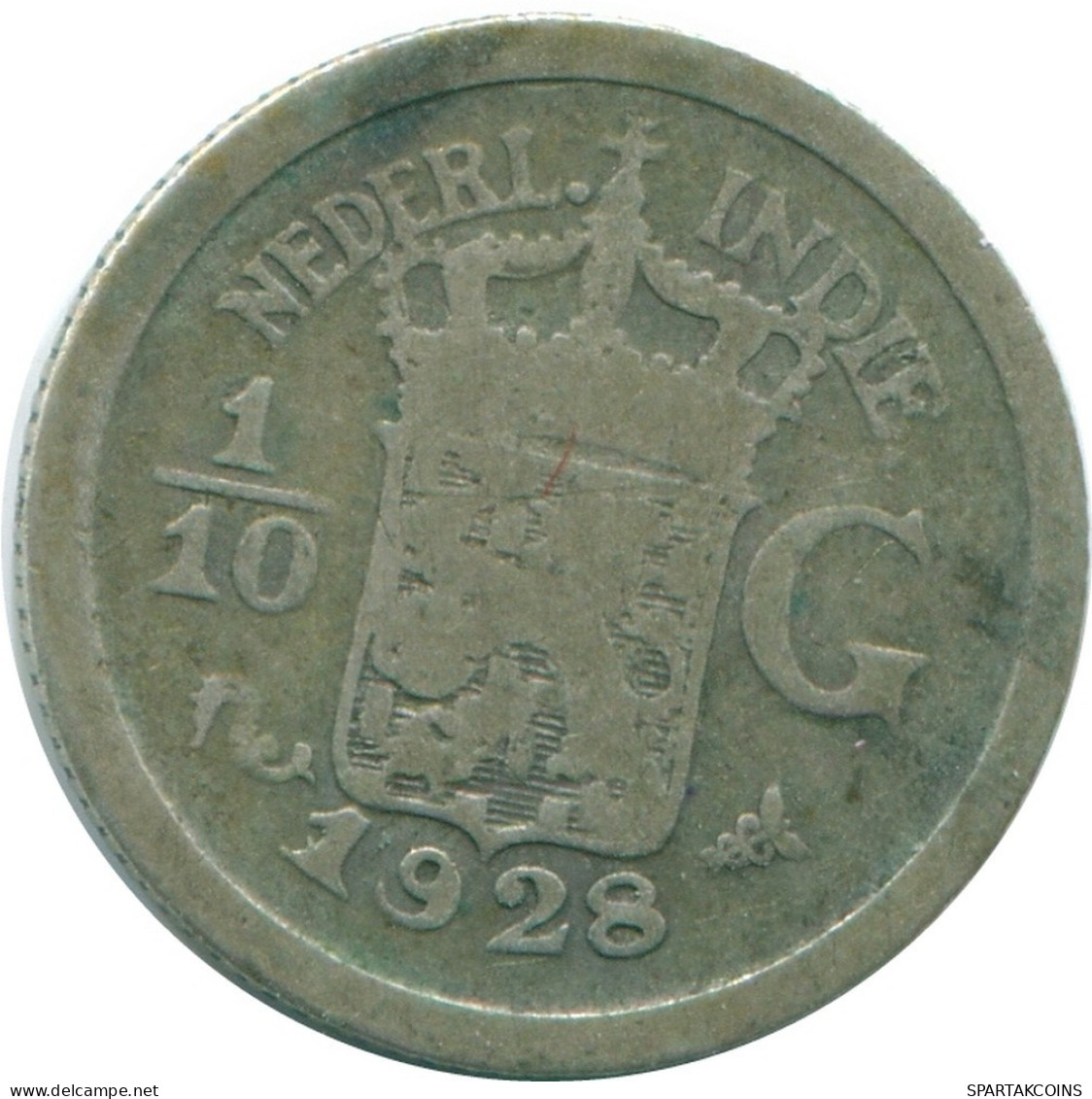 1/10 GULDEN 1928 NIEDERLANDE OSTINDIEN SILBER Koloniale Münze #NL13443.3.D.A - Indes Neerlandesas