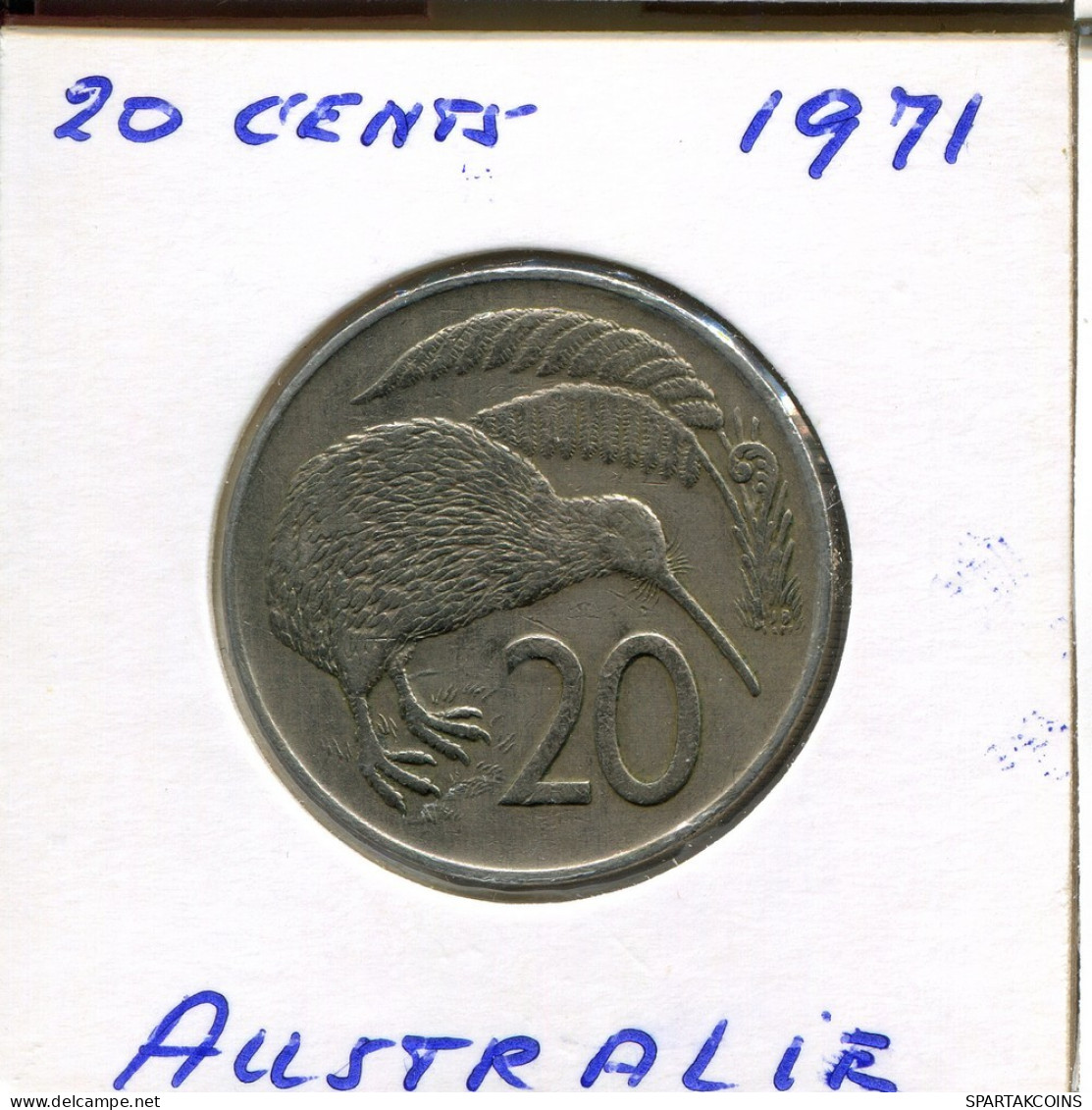20 CENTS 1971 NEUSEELAND NEW ZEALAND Münze #AR745.D.A - Nuova Zelanda