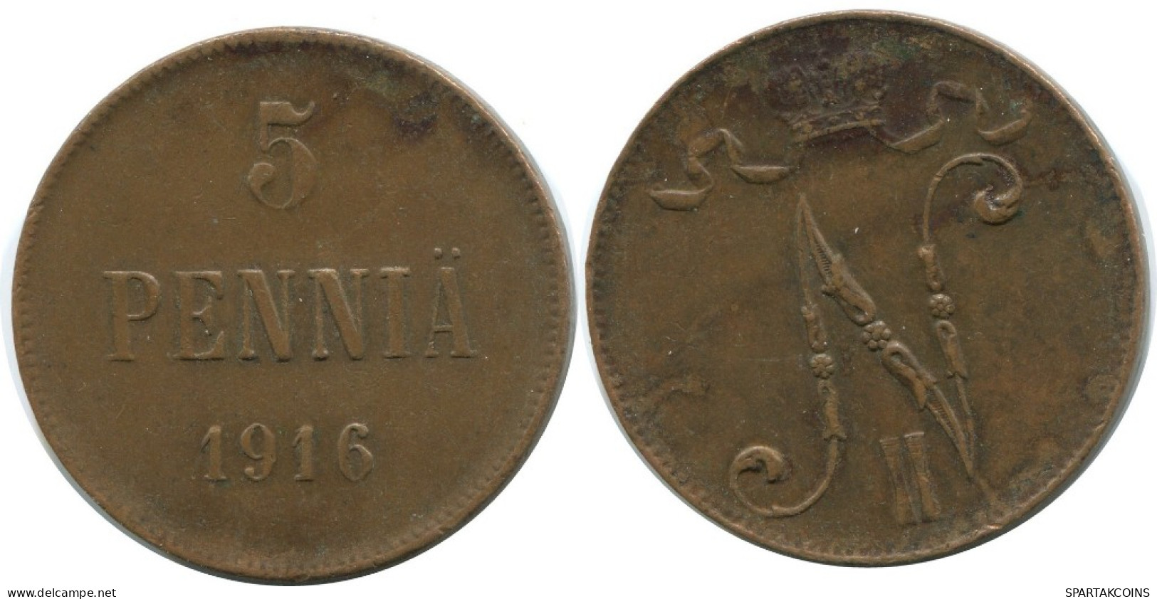 5 PENNIA 1916 FINLAND Coin RUSSIA EMPIRE #AB265.5.U.A - Finnland