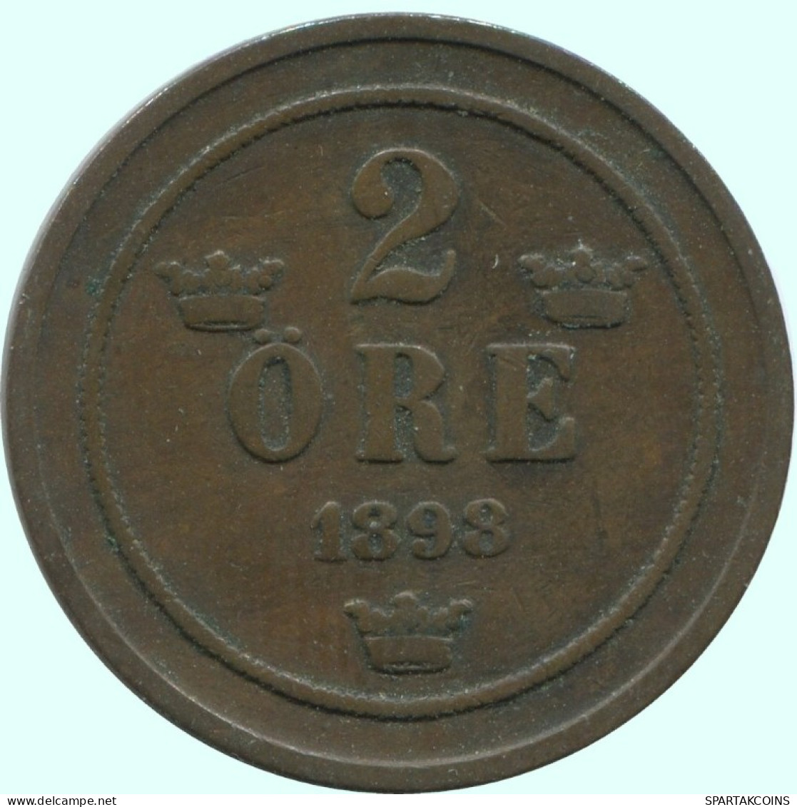 2 ORE 1898 SUÈDE SWEDEN Pièce #AC933.2.F.A - Suecia