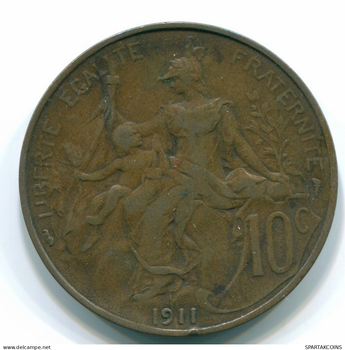 10 CENTIMES 1911 FRANCIA FRANCE Moneda VF/XF #FR1060.29.E.A - 10 Centimes