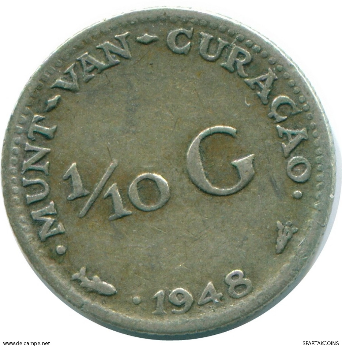 1/10 GULDEN 1948 CURACAO NIEDERLANDE SILBER Koloniale Münze #NL11987.3.D.A - Curaçao