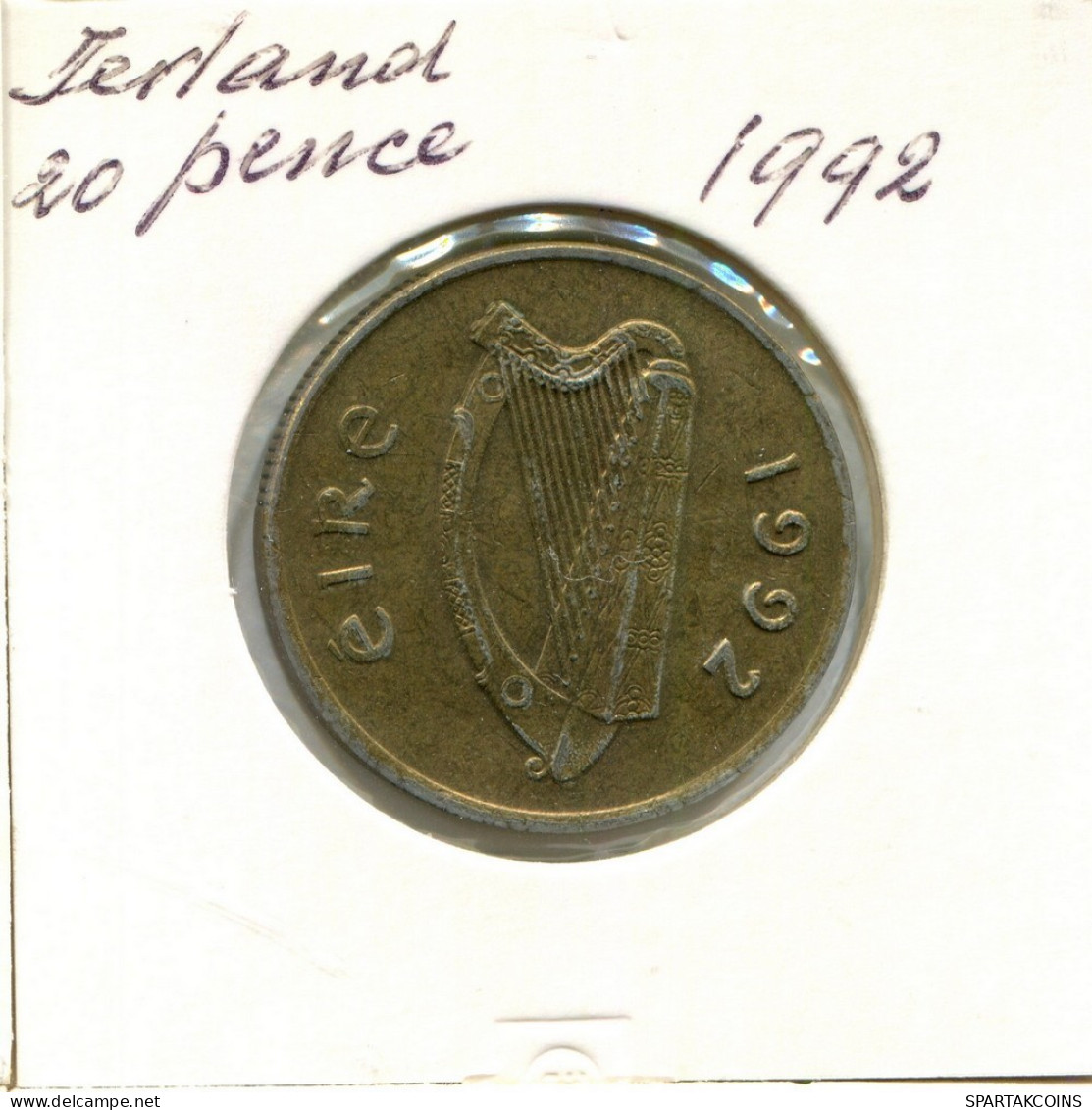 20 PENCE 1992 IRLANDE IRELAND Pièce #AY699.F.A - Irlande